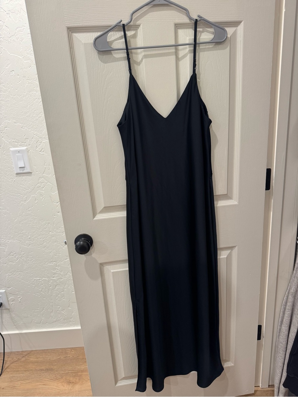 a new day Black Maxi Slip Dress with Spaghetti Straps